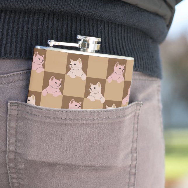 Cats patterns hip flask (In Situ)