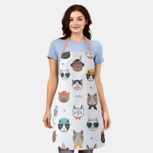 cats pattren apron