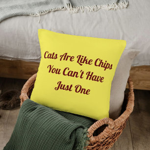 Cats Personalised Funny Cool Pet Quote Yellow Cushion