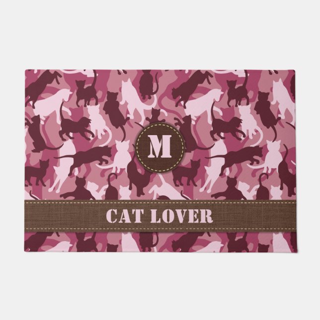 Cats Pink Camouflage Doormat (Front)