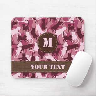 Cats Pink Camouflage Mouse Pad