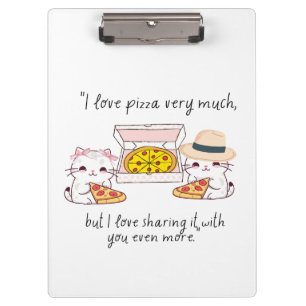 cats pizza quote clipboard