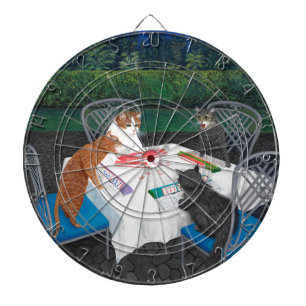 Cats Playing Mahjong Dartboard