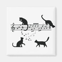 Cats Playing Music Notes