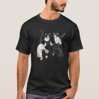 cats playing pickleball  Crazy Cat Pickleball T-Shirt