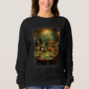 Cats Playing Poker A Friend in Need  Cat  1 Sweatshirt