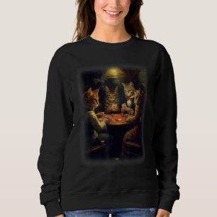Cats Playing Poker A Friend in Need  Cat  2 Sweatshirt