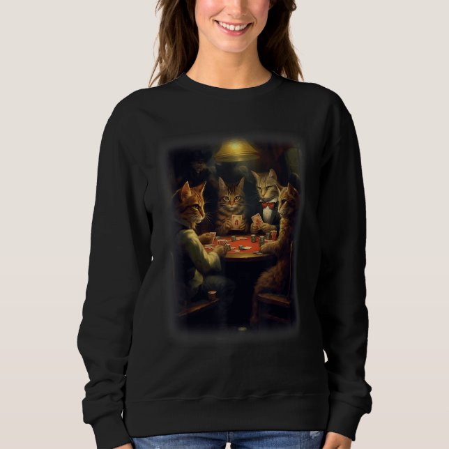 Cats Playing Poker A Friend in Need  Cat  2 Sweatshirt (Front)