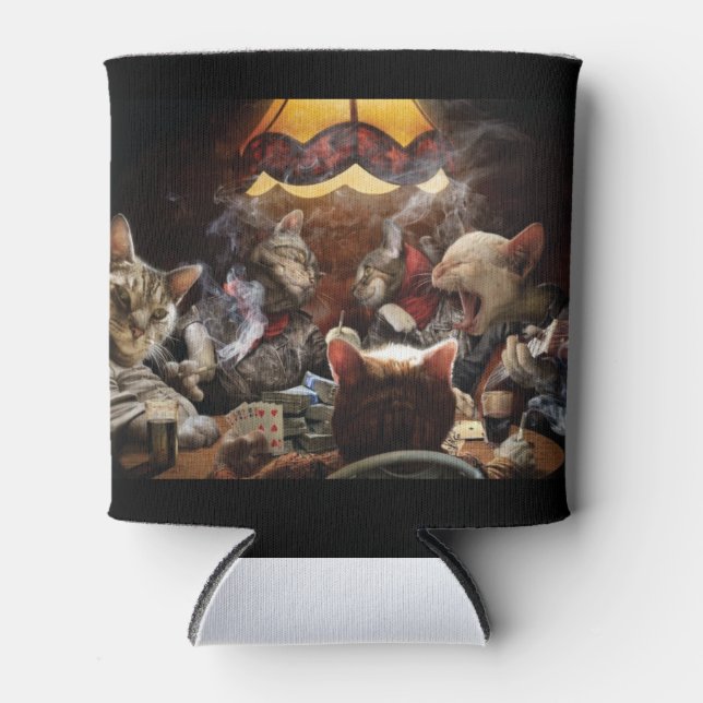 Cats playing poker   can cooler (Front)
