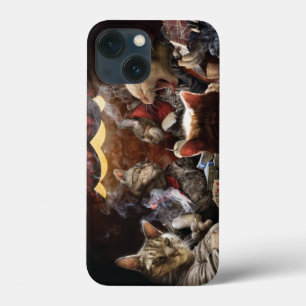Cats playing poker  iPhone 13 mini case