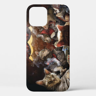 Cats playing poker iPhone 12 case