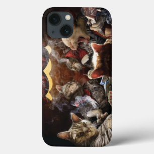 Cats playing poker iPhone 13 case