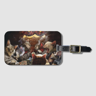 Cats playing poker  luggage tag