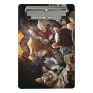 Cats playing poker mini clipboard