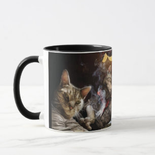 Cats playing poker mug