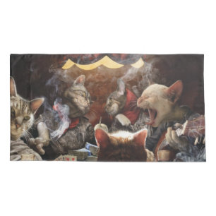 Cats playing poker   pillowcase