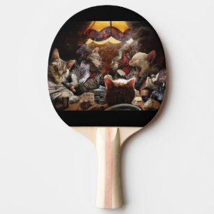 Cats playing poker   ping pong paddle