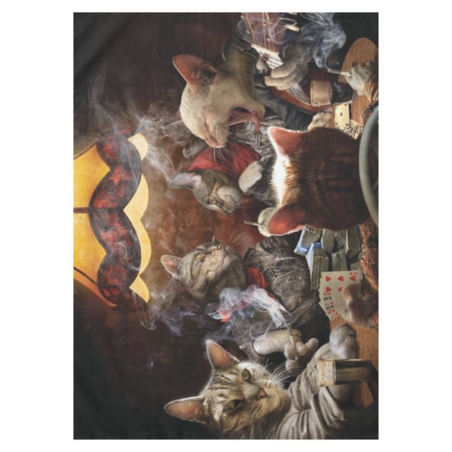 Cats playing poker  tablecloth (Front)