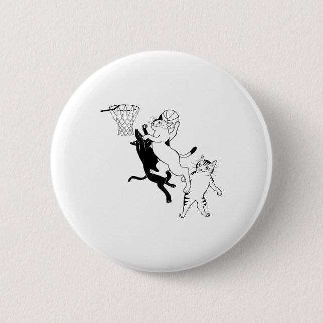 Cats Playing Sketll  6 Cm Round Badge (Front)