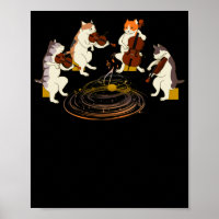 Cats Playing Violin Cello Music Cat Lover