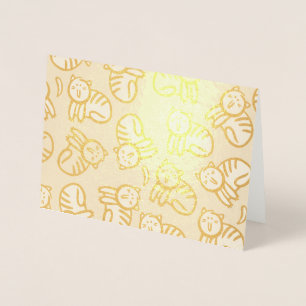 Cats plus bananas foil card