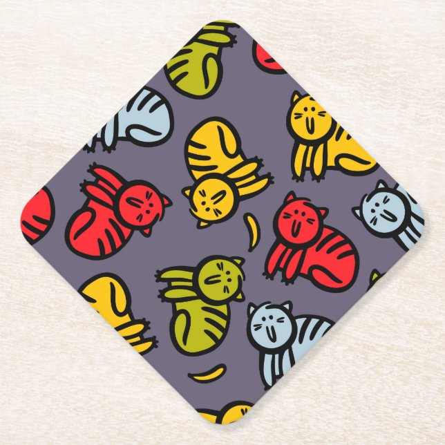 Cats plus bananas paper coaster (Front)