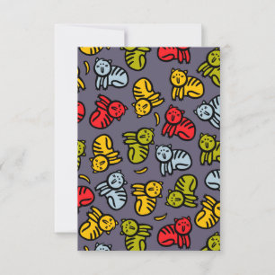 Cats plus bananas RSVP card