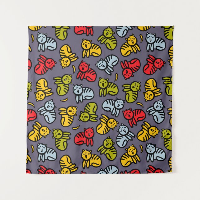 Cats plus bananas tapestry (Front)