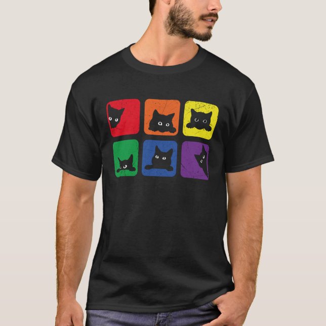 Cats Pride Cat  Lgbt Cat  LGBQ Purride T-Shirt (Front)