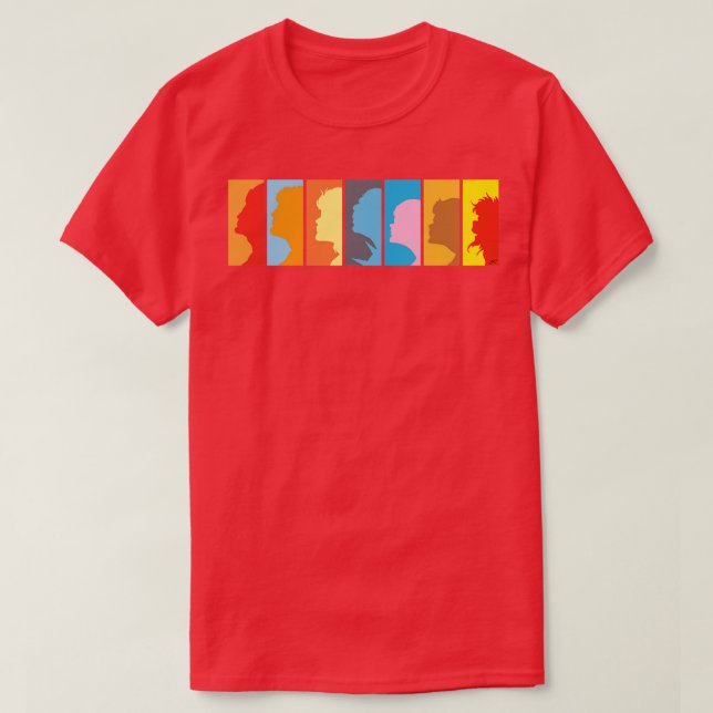 Cats Profile Horizontal T-Shirt (Design Front)