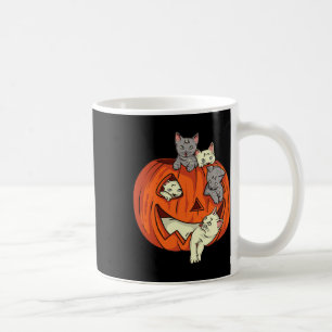 Cats Pumpkin Carved Jack O Lantern Cat Halloween C Coffee Mug