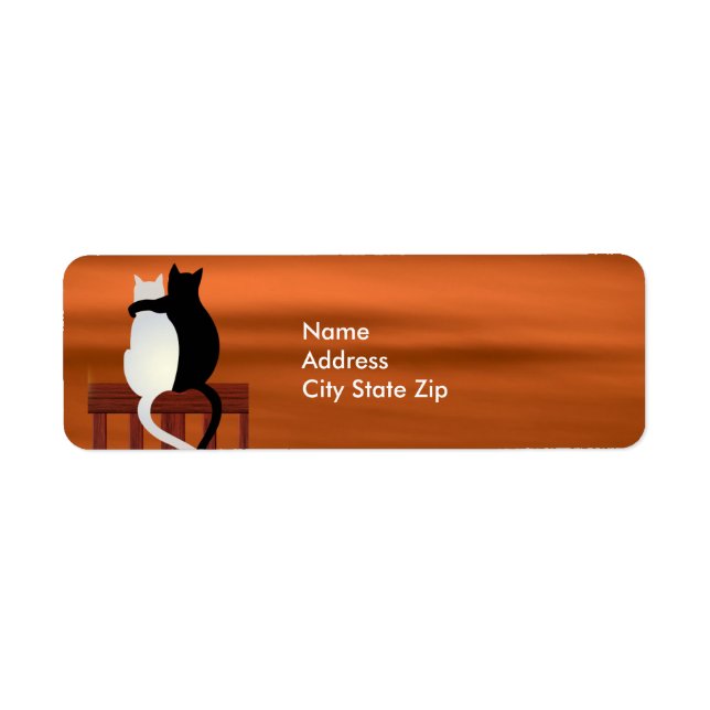 Cats Pumpkins Candles Halloween Return Address Label (Front)