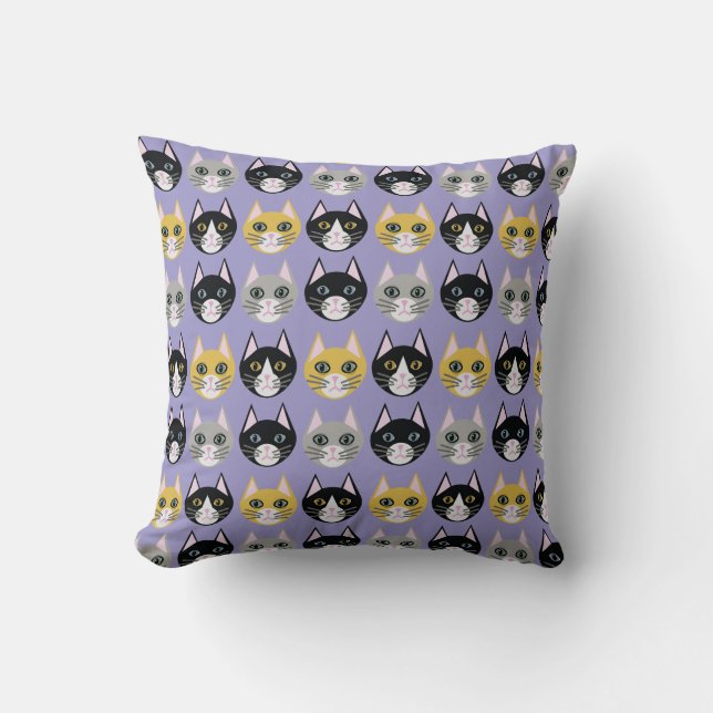 Cats purple cushion (Front)