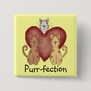 Cats Purr-fection Tshirts and Gifts 15 Cm Square Badge
