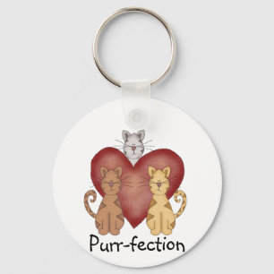 Cats Purr-fection Tshirts and Gifts Key Ring