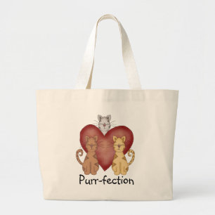 Cats Purr-fection Tshirts and Gifts Large Tote Bag