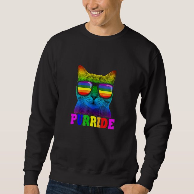 Cats Purride LGB Gay Pride Cat Dad  For Women Men Sweatshirt (Front)