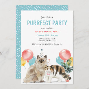 Cats Puurfect Birthday Invitation