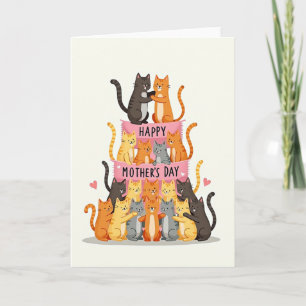 Cats Pyramid Mothers Day Card