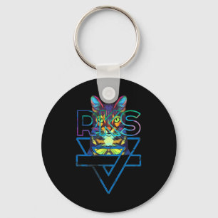 Cats Rainbow Kitten Surprise Cute Cat  Key Ring