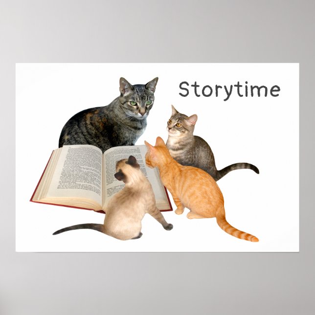 Cats Reading Book Poster (Front)