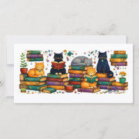 Cats Reading Books Cozy Library Scene