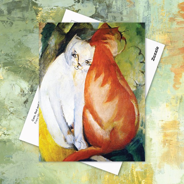 Cats Red and White Franz Marc Postcard (Creator Uploaded)