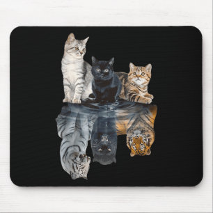 Cats Reflection Mirror Lion Cheetah Tiger Funny Ca Mouse Pad