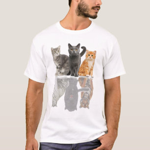 Cats Reflection Mirror Puma Cheetah Tiger Funny Ca T-Shirt