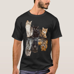 Cats Reflection Mirror Tiger Mom Mother Day Love T-Shirt