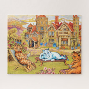 Cats relaxing in the Grounds at Napsbury by Wain Jigsaw Puzzle