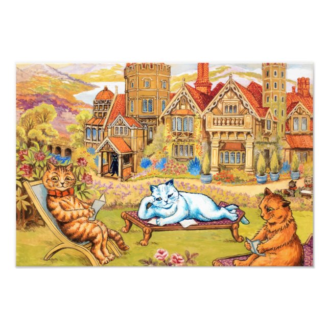 Cats relaxing in the Grounds at Napsbury by Wain Photo Print (Front)