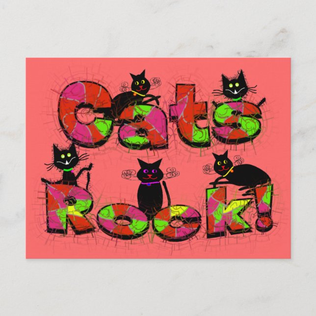 Cats Rock--Cat lovers gifts Postcard (Front)