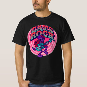 CATS ROCK CAT WITH GUITAR T-SHIRTS